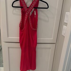 Ramy Brook Vibrant Pink Embellished Mini Dress